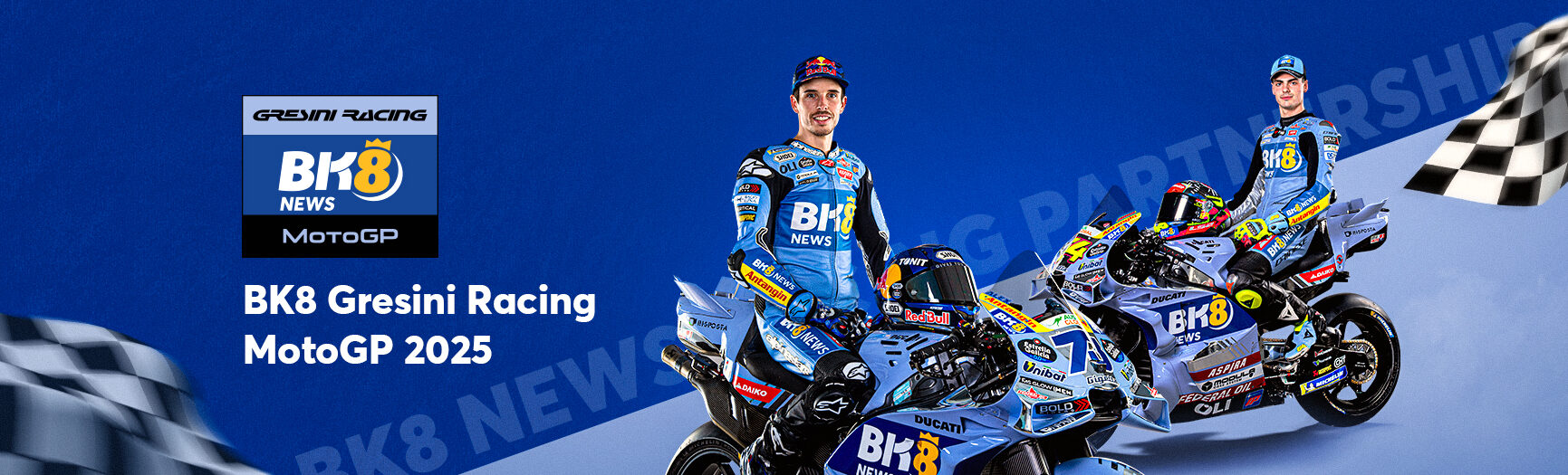 Biểu ngữ hợp tác cùng Gresini Racing
